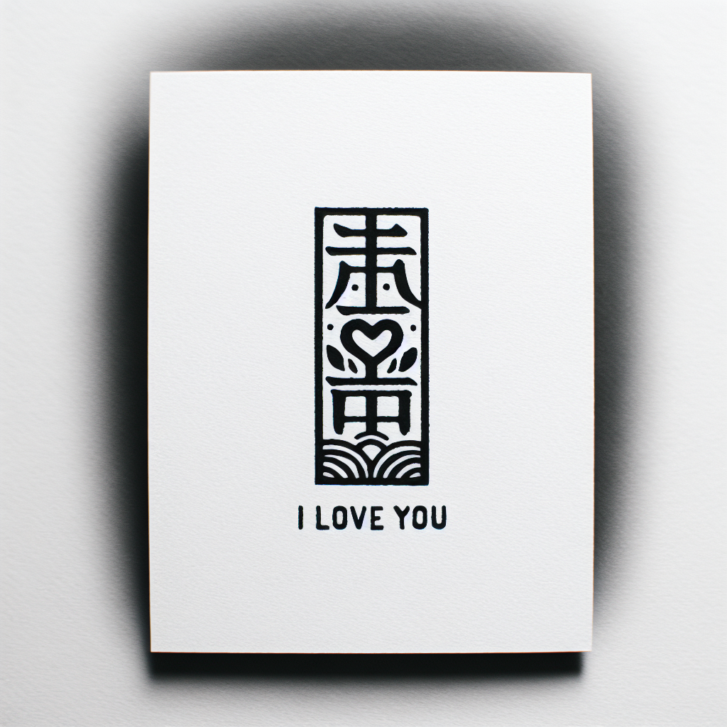 Tattoo of I love you in Black and White – Japanese