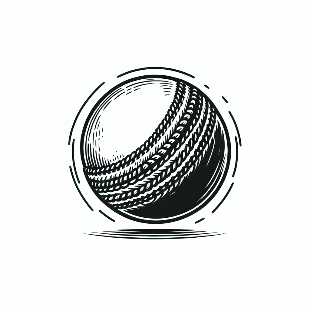 Tattoo of A detailed cricket ball with stitching in Black and White – Single-Line