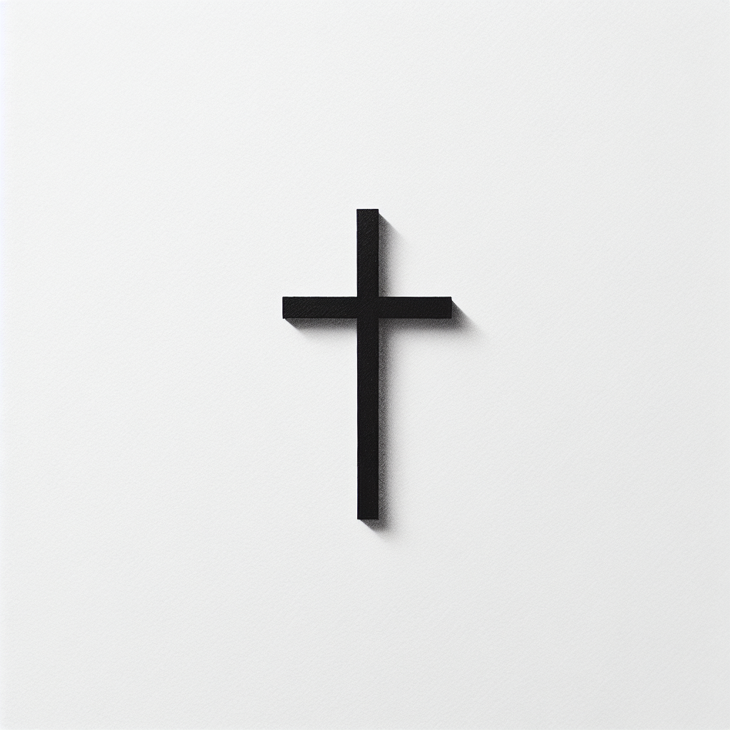 Tattoo of A christian cross in Black and White – Minimalist