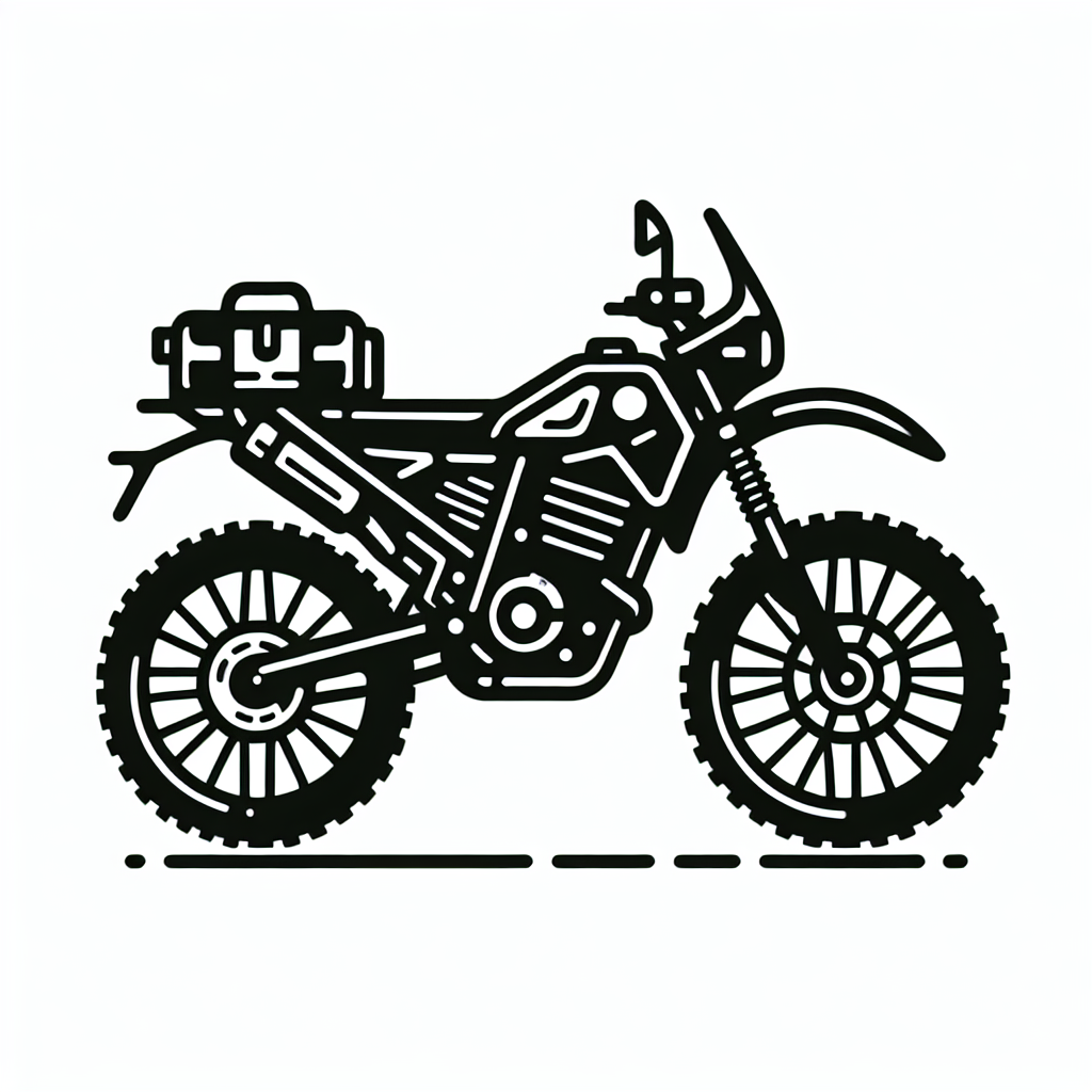 Tattoo of An adventure bike in Black and White – Fine Line