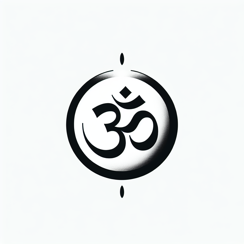 Tattoo of a religious om sign in Black and White – Minimalist