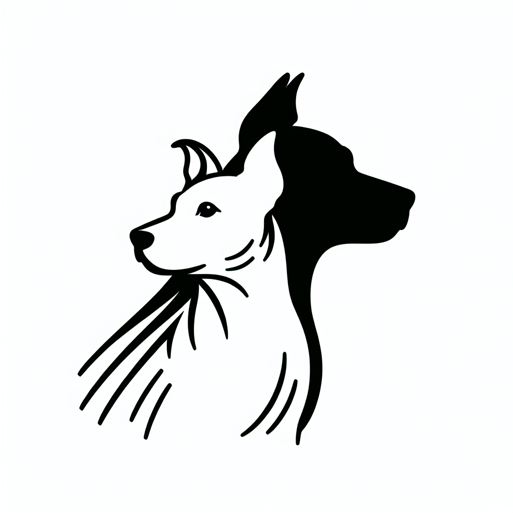 Tattoo of a a dog in Black and White – Minimalist