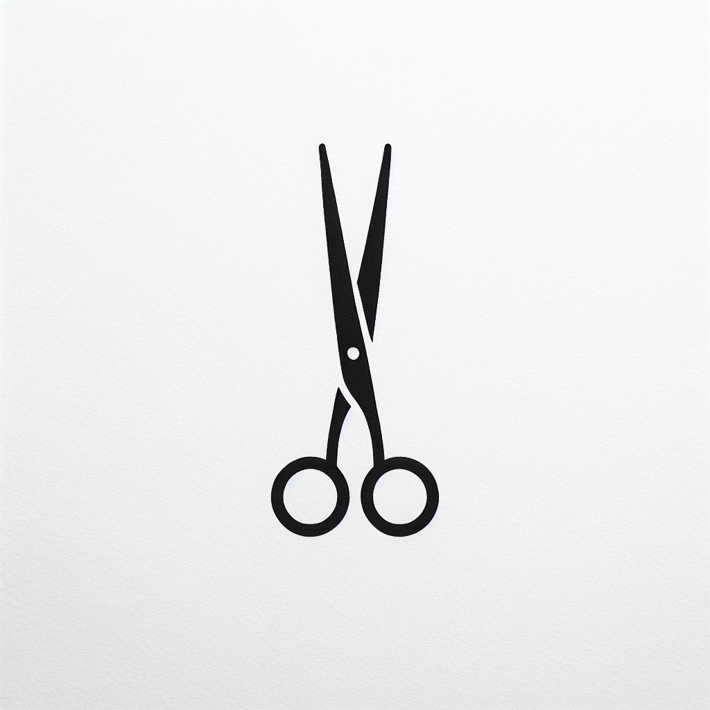 Tattoo of a scissor in Black and White – Single-Line