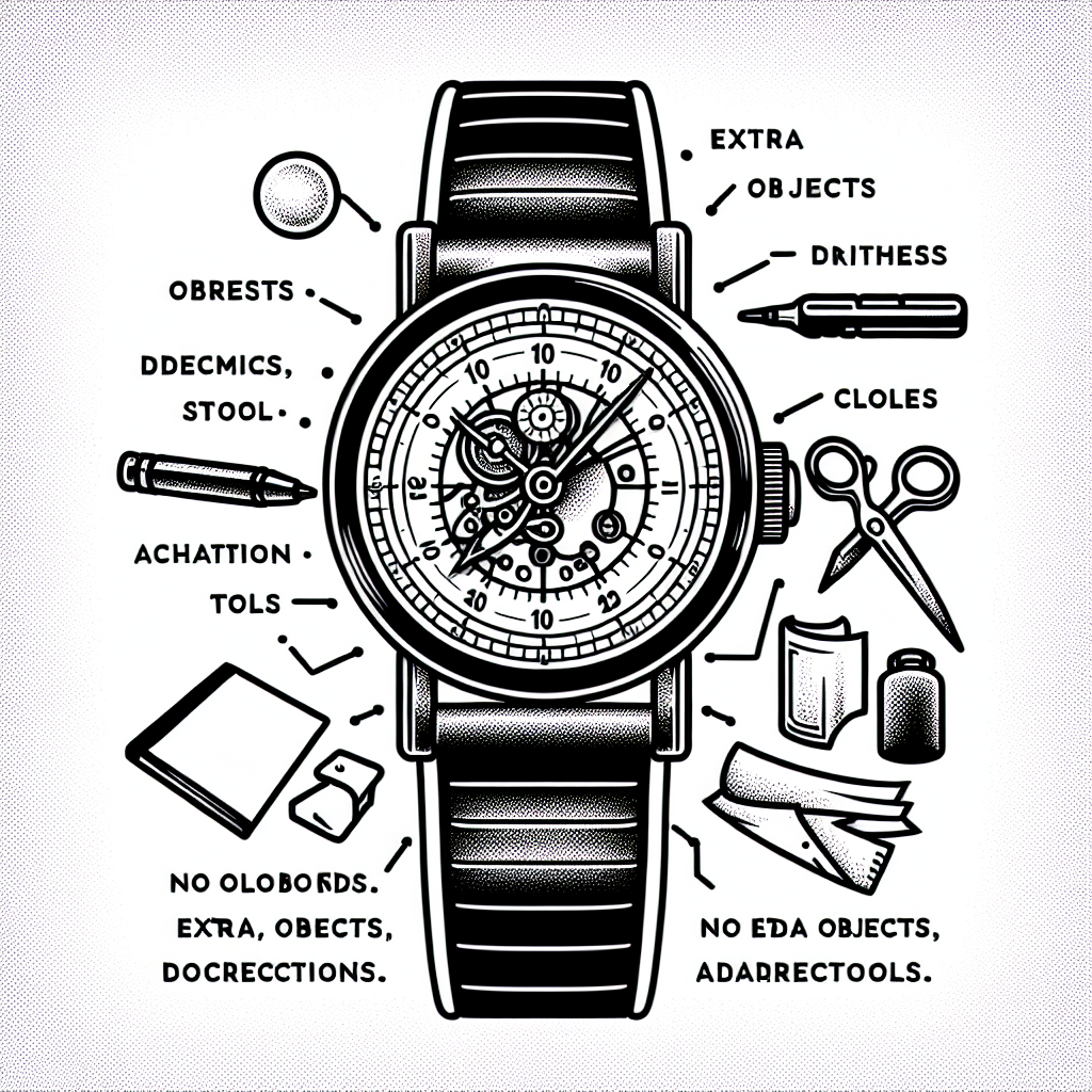 Tattoo of a analog watch with directions in Black and White – Single-Line