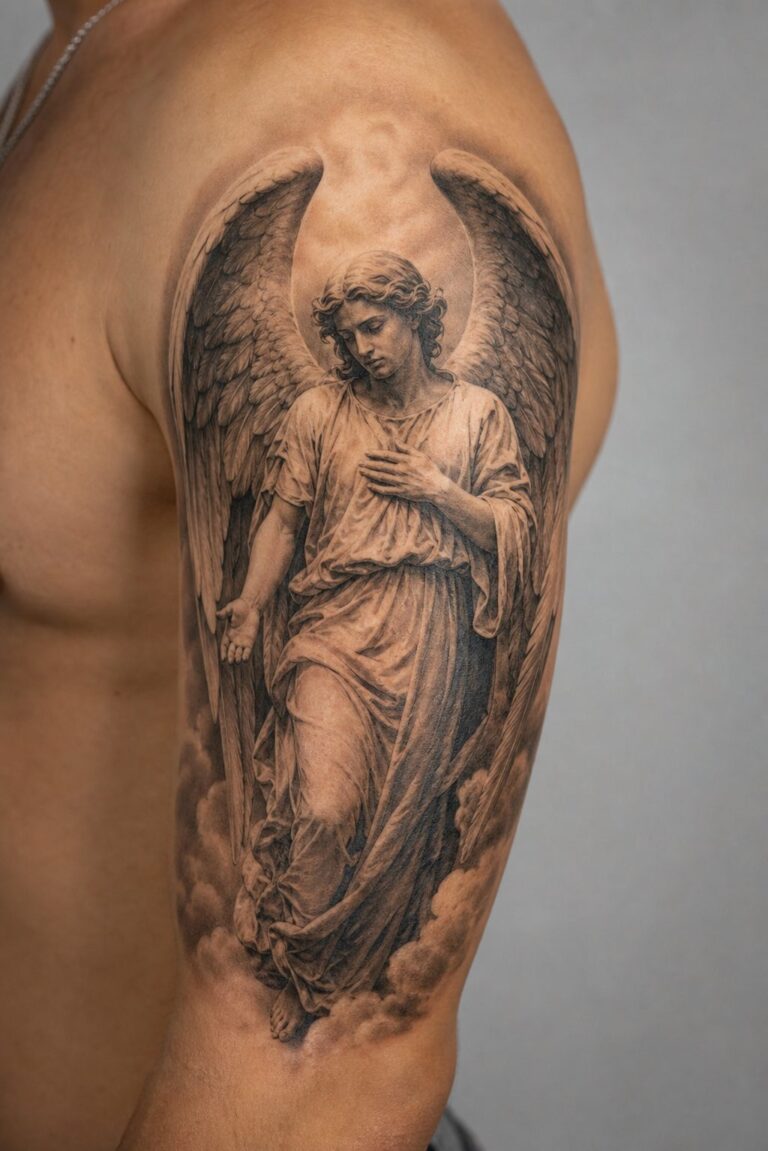 Angel Tattoo Meaning: Symbolism, History & Design Ideas
