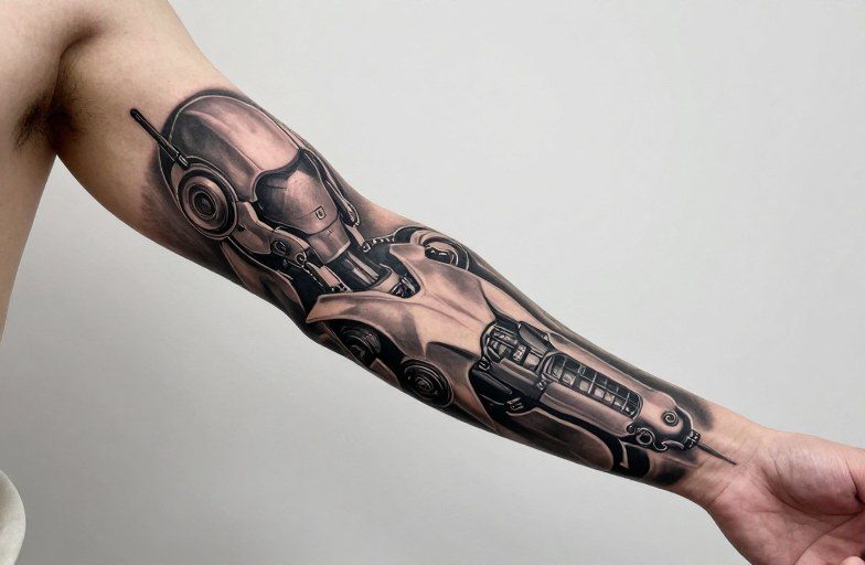 Biomech Sleeve Tattoo Meaning: Flesh Meets Machine
