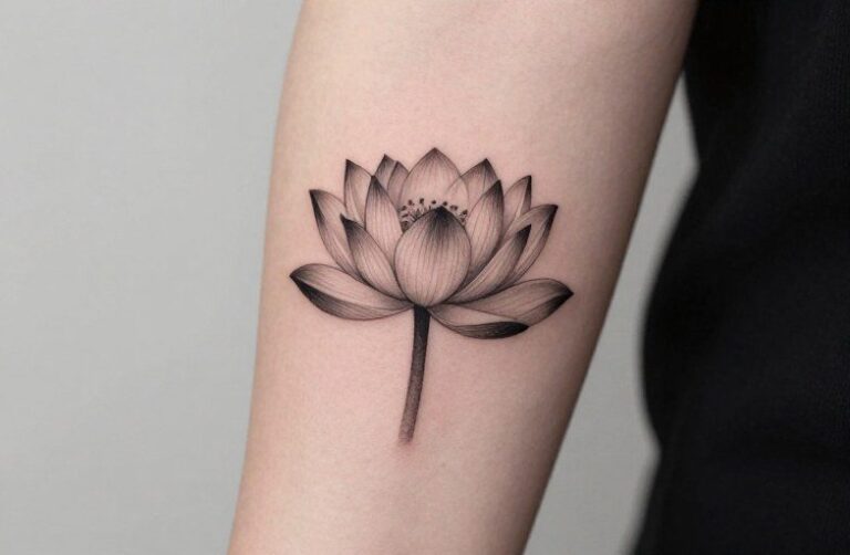 Minimalist Water Lily Tattoo Ideas