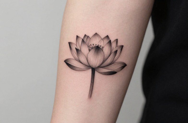 Minimalist Water Lily Tattoo Ideas