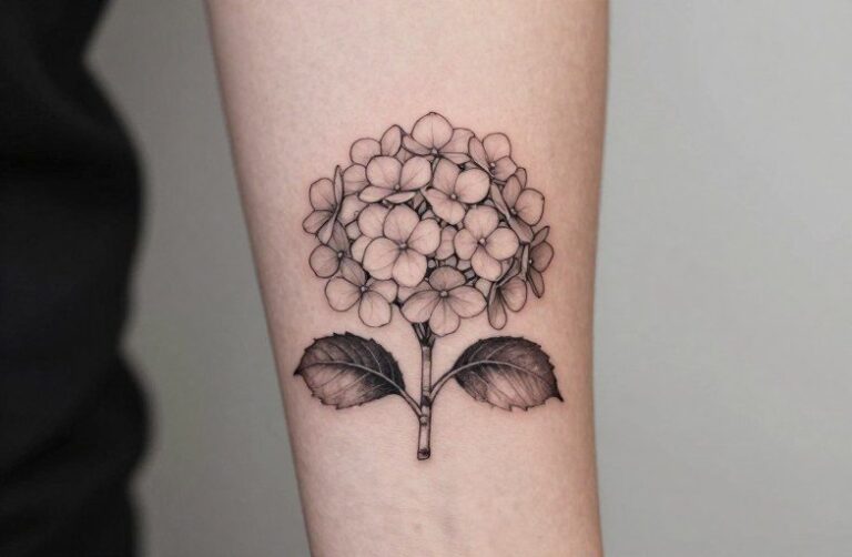 Minimalist Hydrangea Tattoo: Design Ideas & Placement Guide