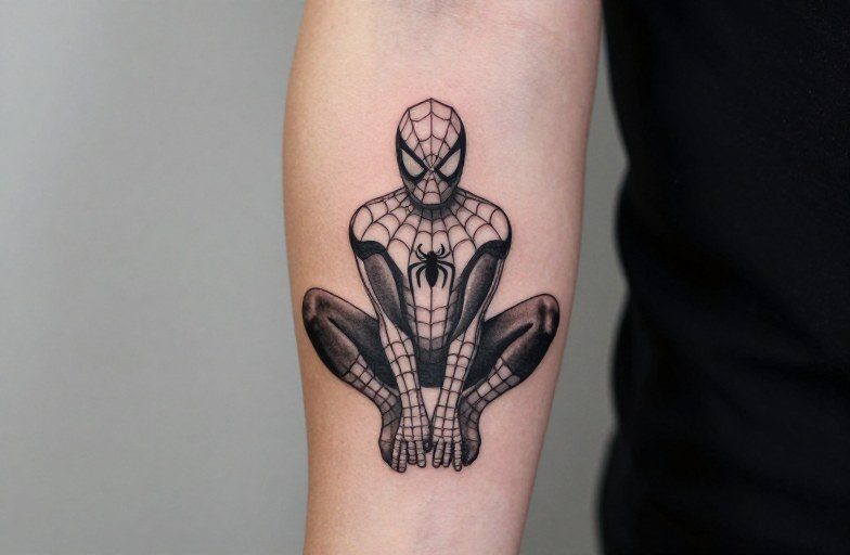 minimalist-spiderman-tattoo
