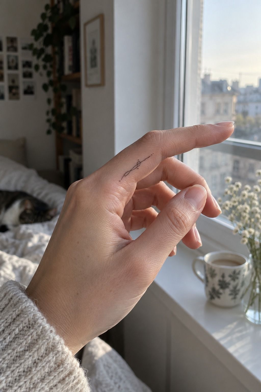 Write a Tiny Script Tattoo on the Finger Side