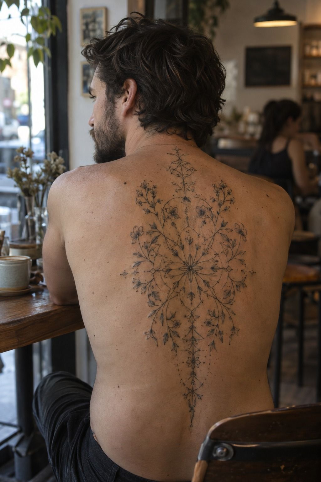 Intricate Floral Mandala on the Back