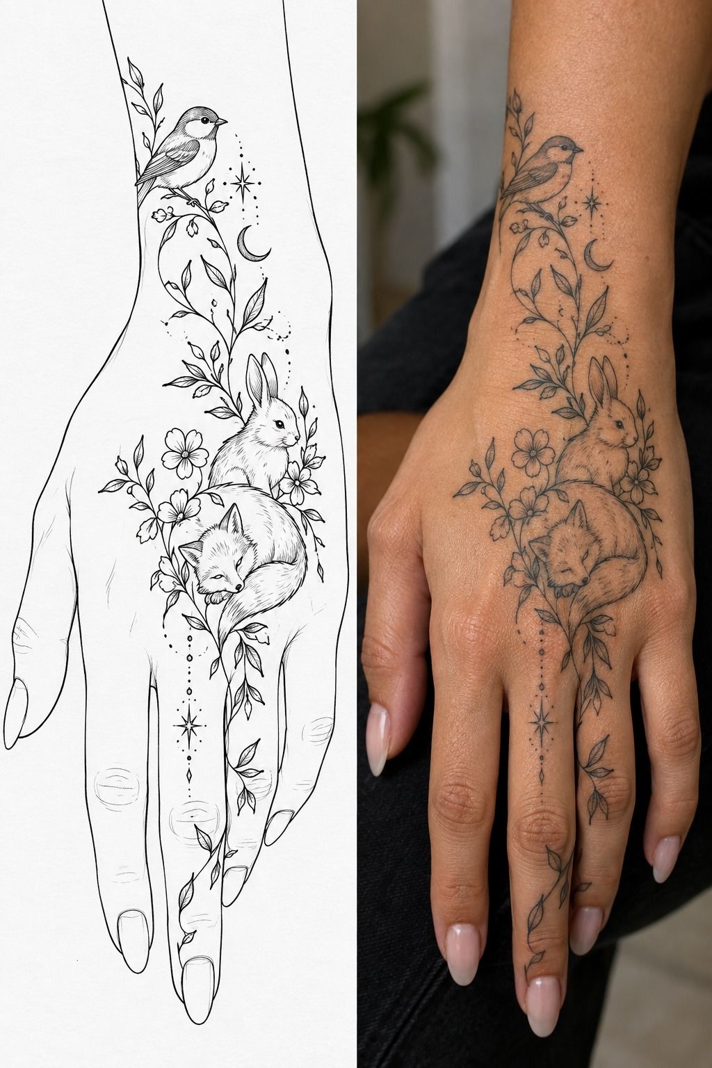 Bold Miniature Animals on Feminine Hands