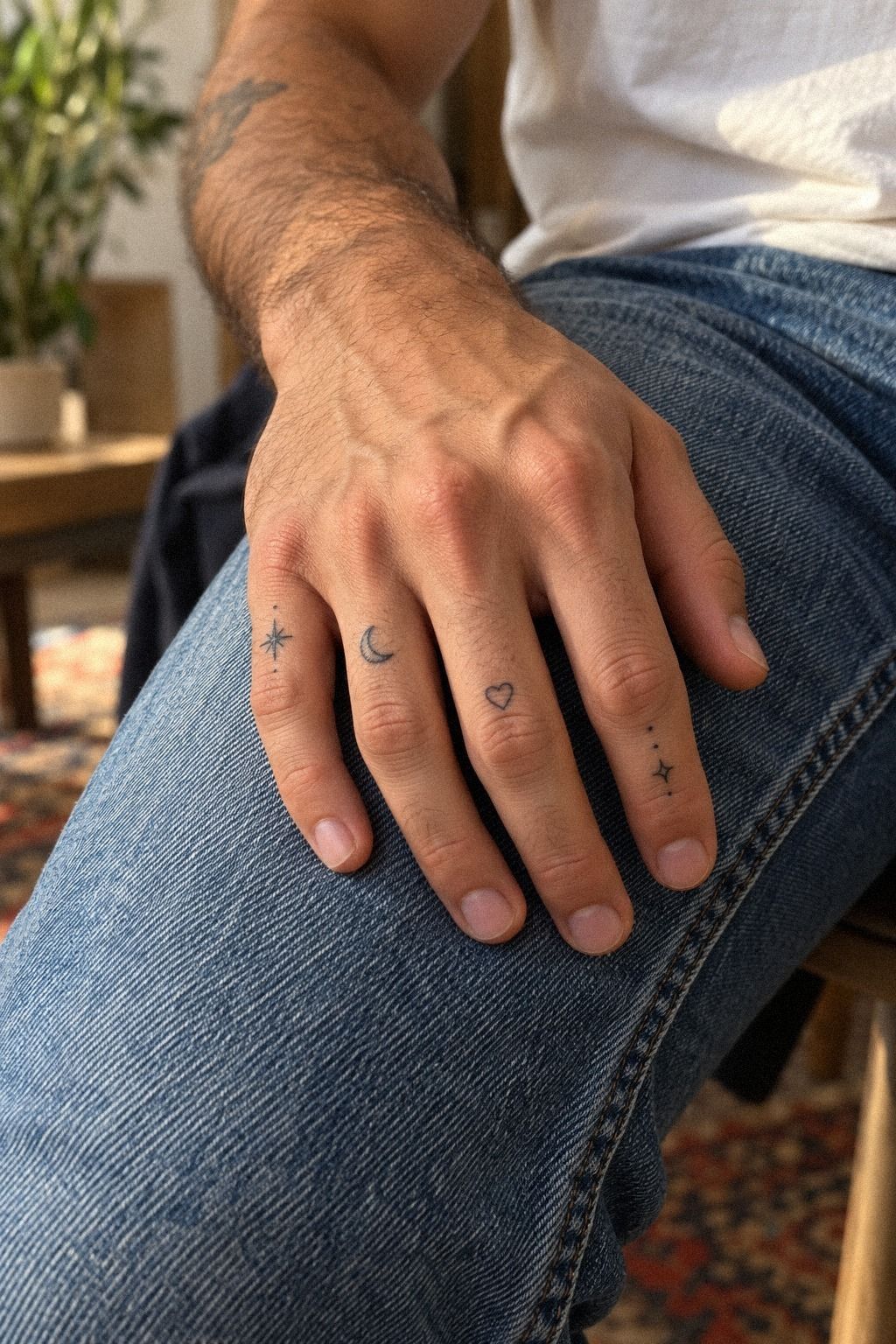 Playful Miniature Star Finger Tattoos