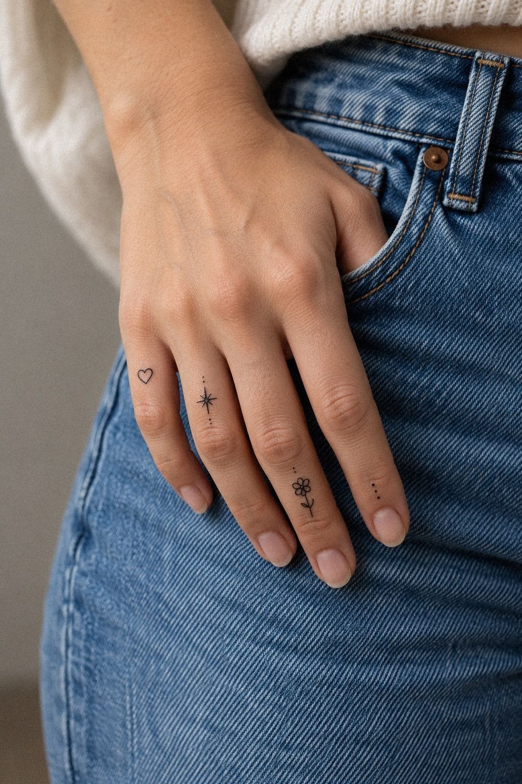 Symbolic Matching Minimalist Finger Tattoos