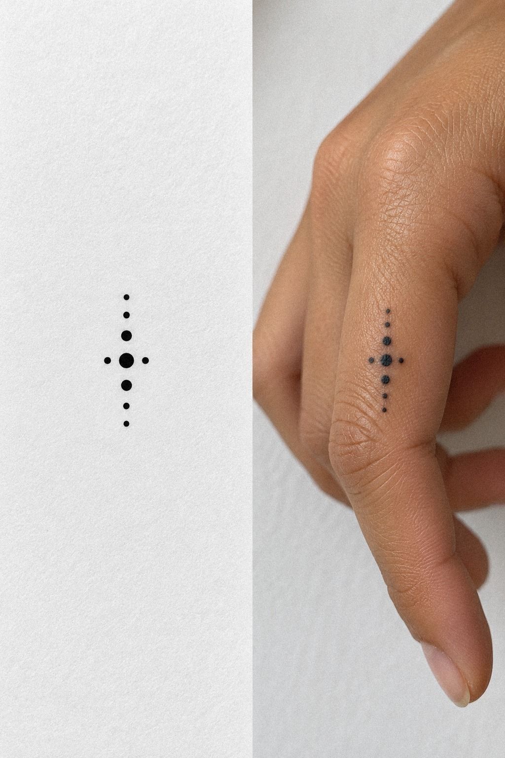 Bold Black Dot Finger Tattoo Accents