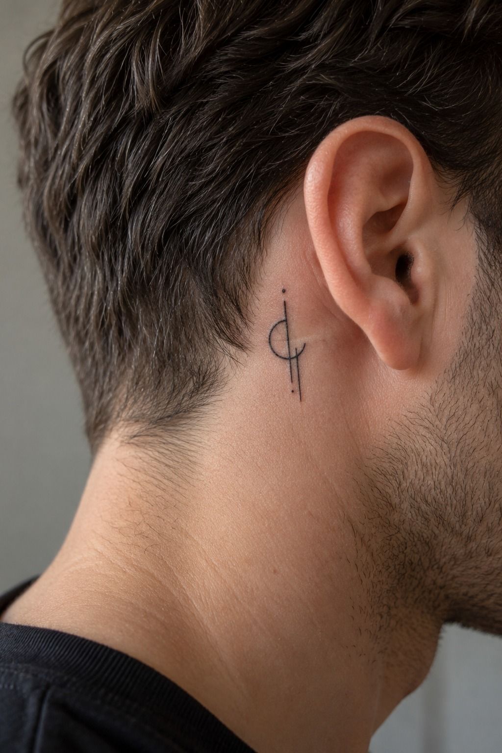 Delicate Botanical Ear Fold Tattoo