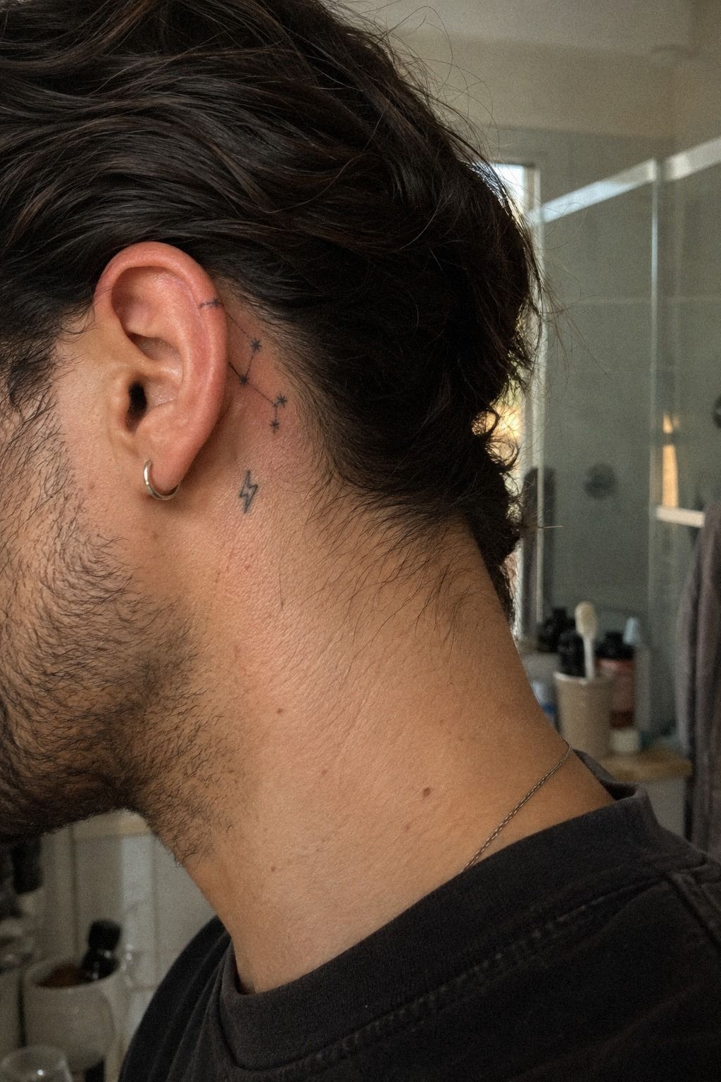 Minimalist Constellation Across the Upper Ear