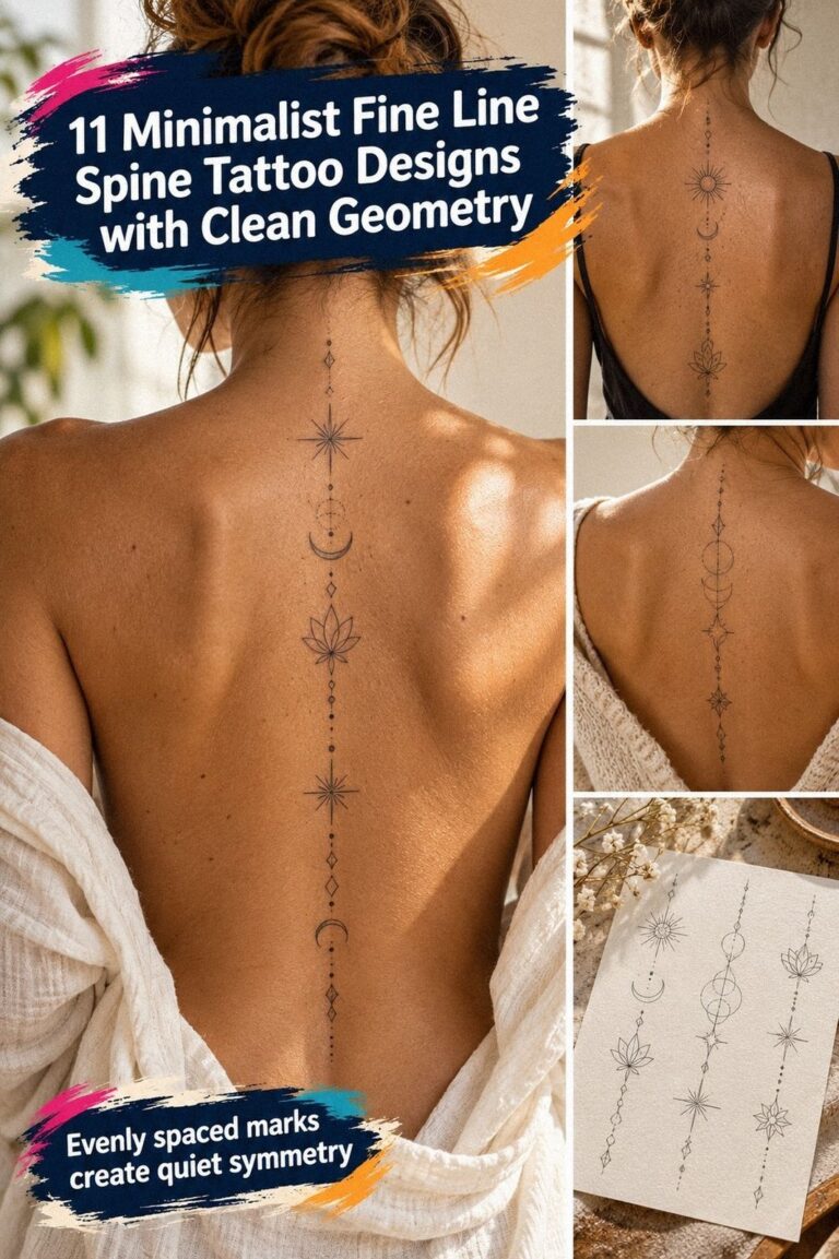 11 Minimalist Fine Line Spine Tattoos That Keep Their Detail