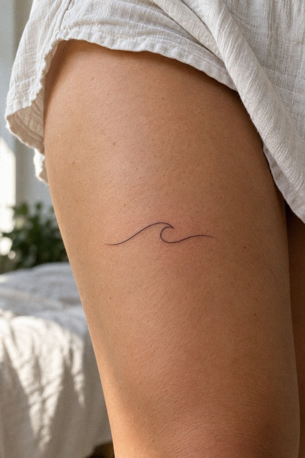 Single Wave Line Across the Ankle