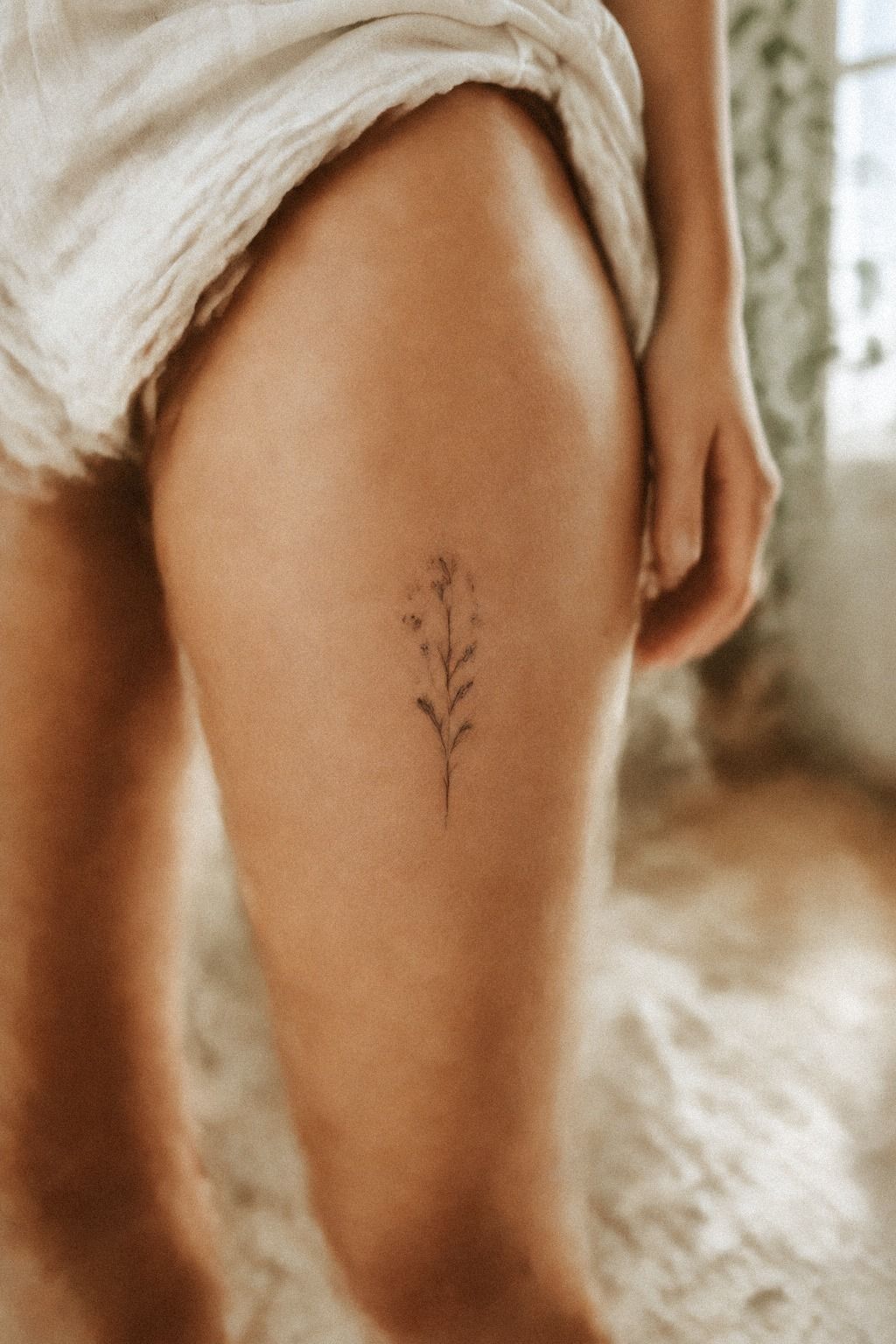 Small Botanical Sprig on the Shoulder