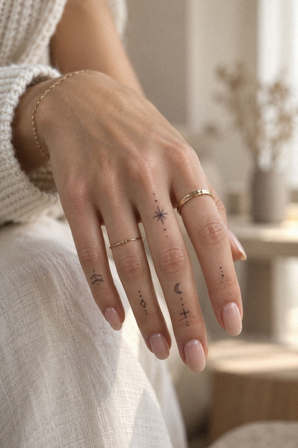 The Crescent Moon Hand Tattoo