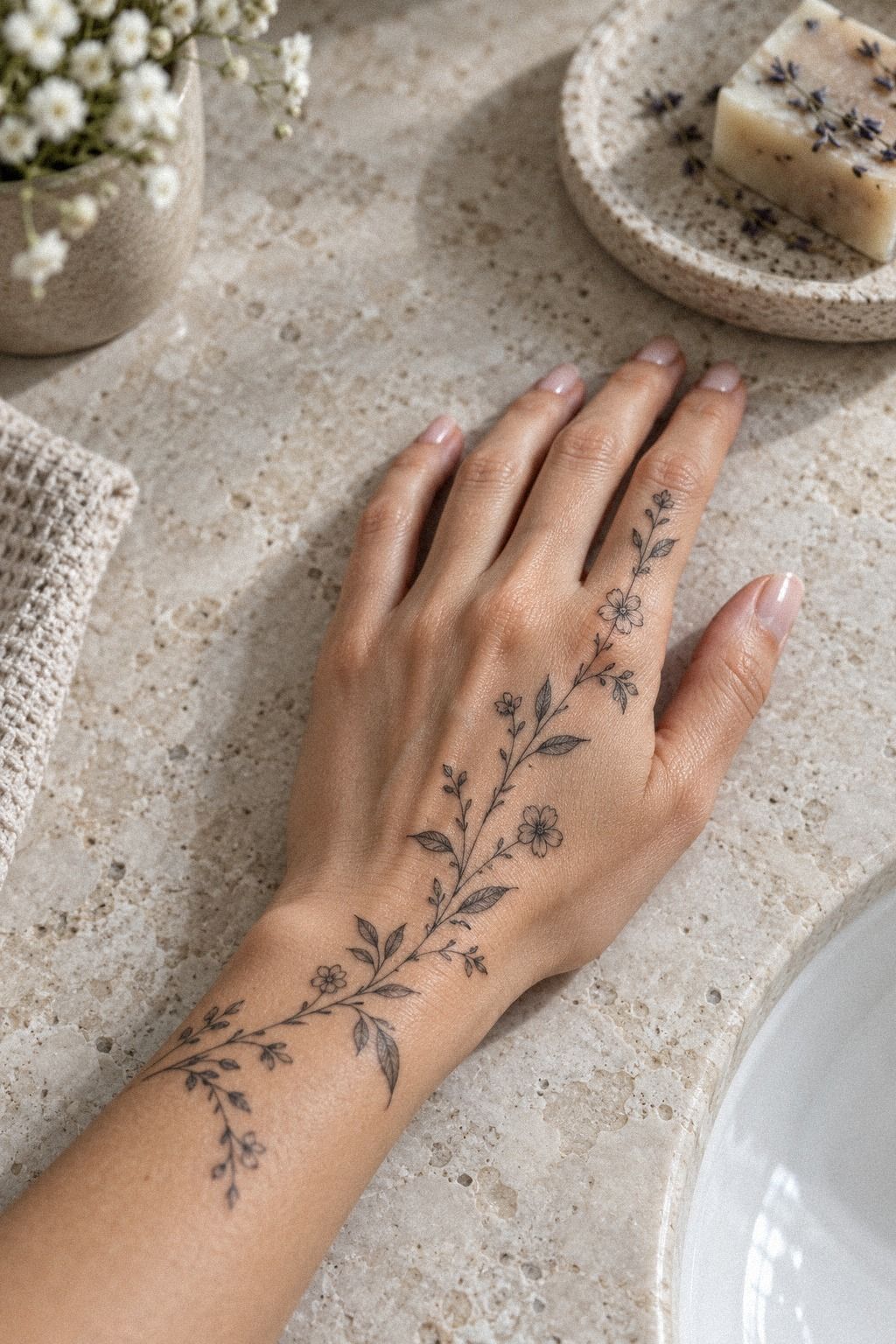 Picked Crisp Botanical Linework for My Hand