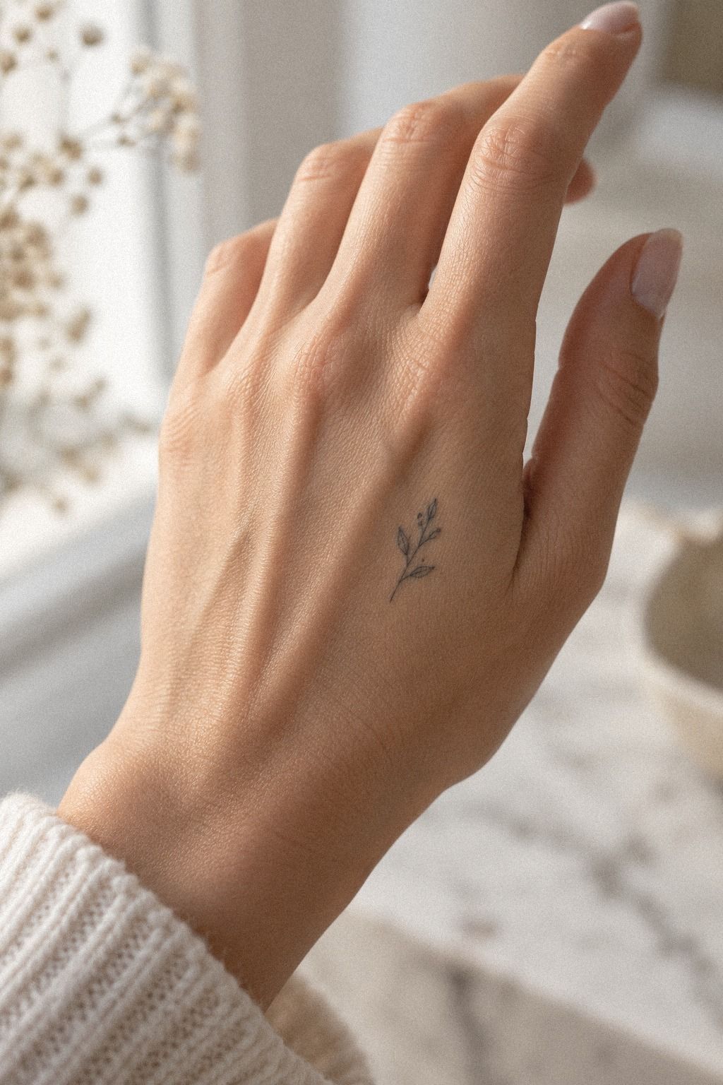 Draw a Tiny Botanical Sprig on the Hand