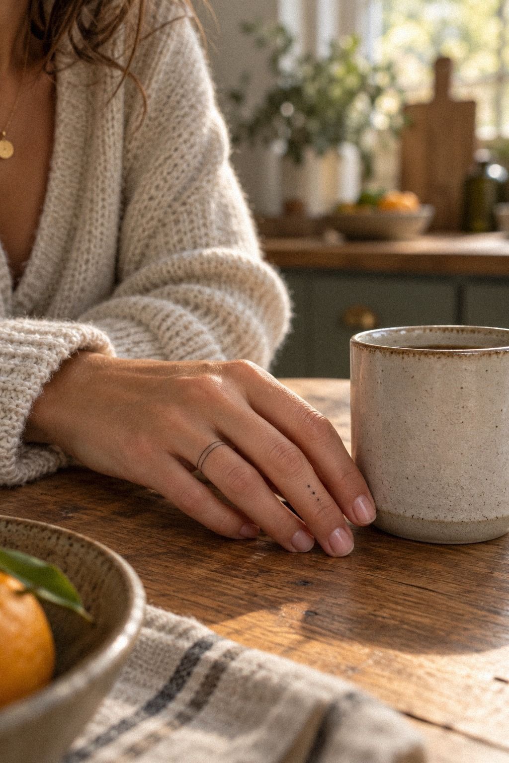 Delicate Minimalist Hand Wrist Tattoos With Finger Details