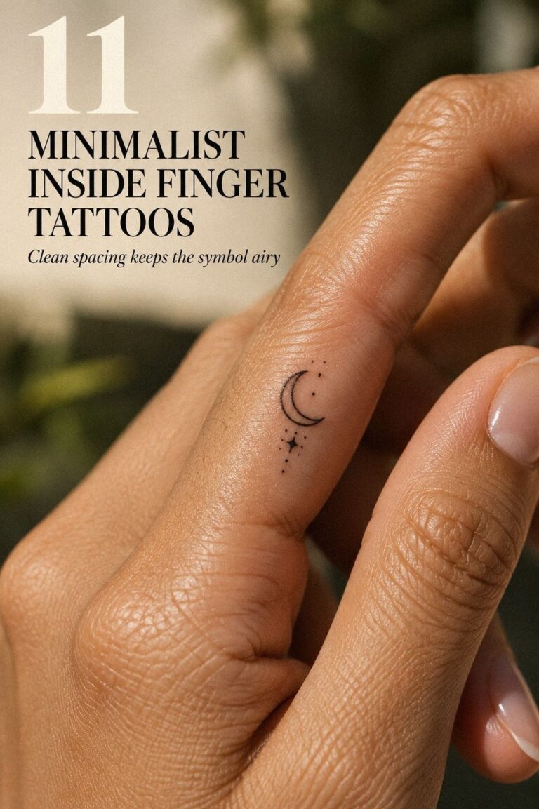 Low-Pain Minimalist Inside Finger Tattoos For One Sitting