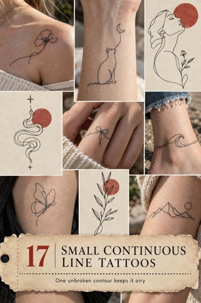 Small Continuous Line Tattoos That Stay Cheap to Ink
