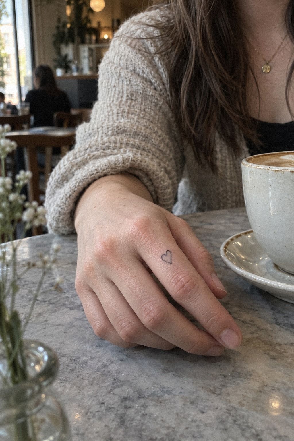 Small Side Finger Tattoos With Fine-Line Hearts: The Heartline Rule
