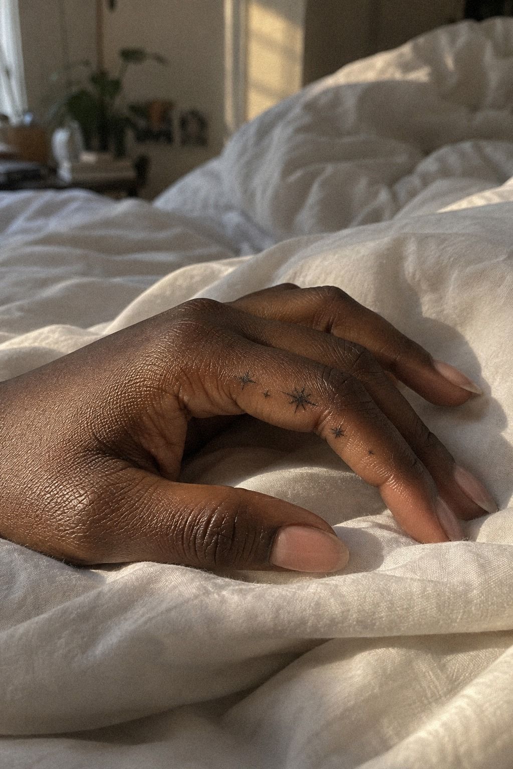 Small Side Finger Tattoos With Tiny Stars: The Three-Point Rhythm
