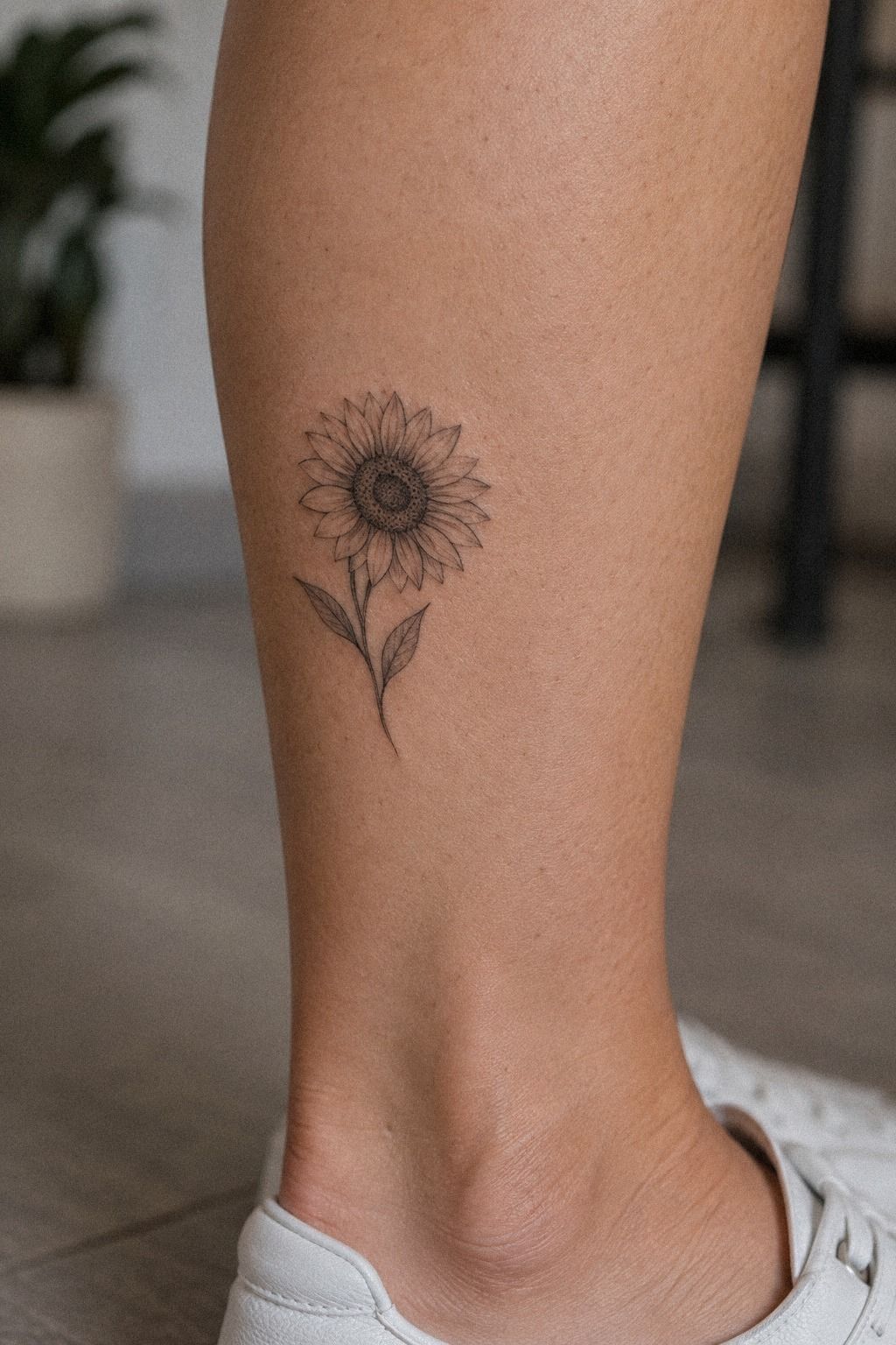 I Sketch My Small Sunflower Tattoo First